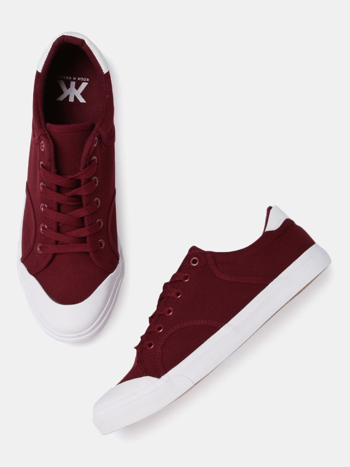 Buy Kook N Keech Men Burgundy Sneakers Casual Shoes for Men
