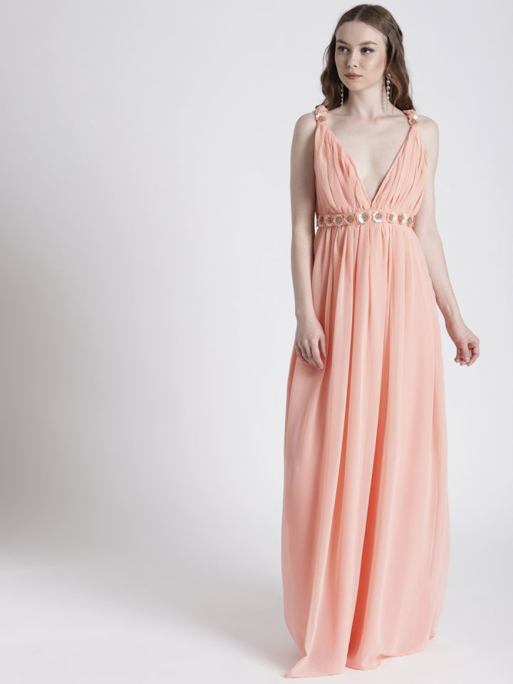 Myntra best sale peach dress