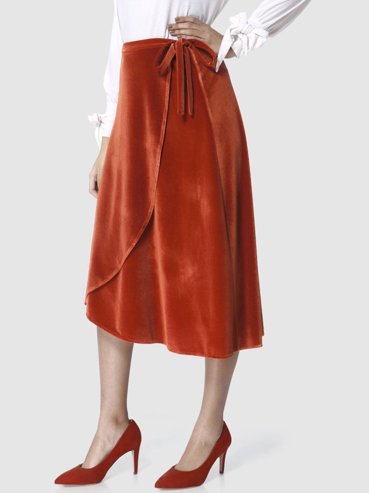 Buy Vero Moda Red Wrap Skirt - Skirts for 6979371 | Myntra
