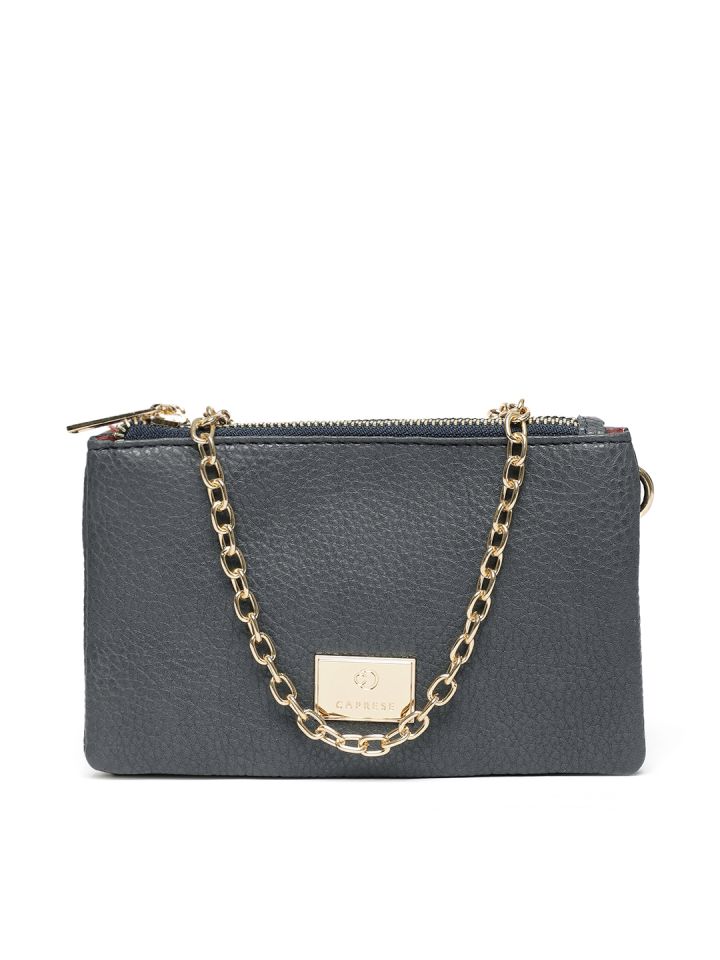 Buy Caprese Navy Blue Small Solid Sling Bag Handbags for Women