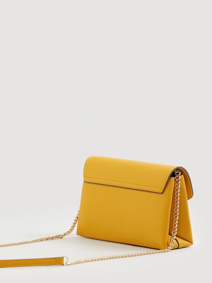 Mango mustard yellow solid sling bag on sale