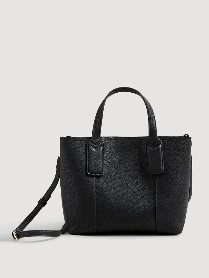 Buy MANGO Black Solid Handheld Bag With
