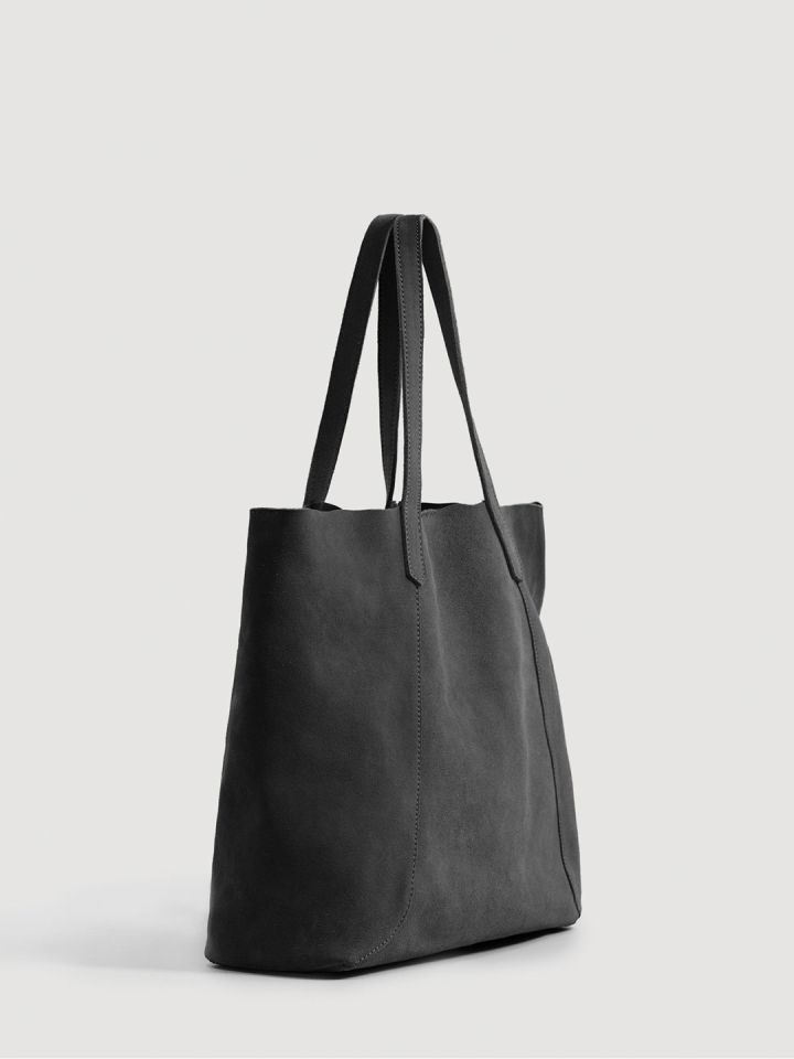 Buy MANGO Black Solid Suede Shoulder Bag Handbags for Women
