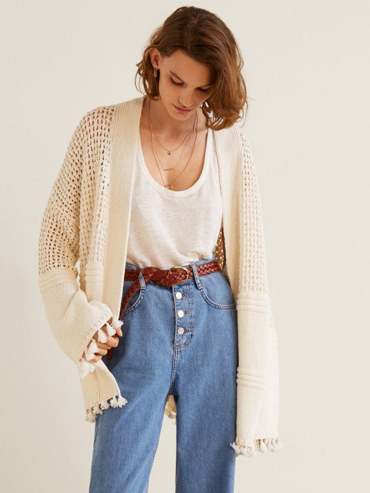mango open knit cardigan