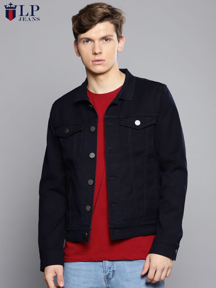Louis Philippe Jeans Navy Cotton Slim Fit Denim Jacket