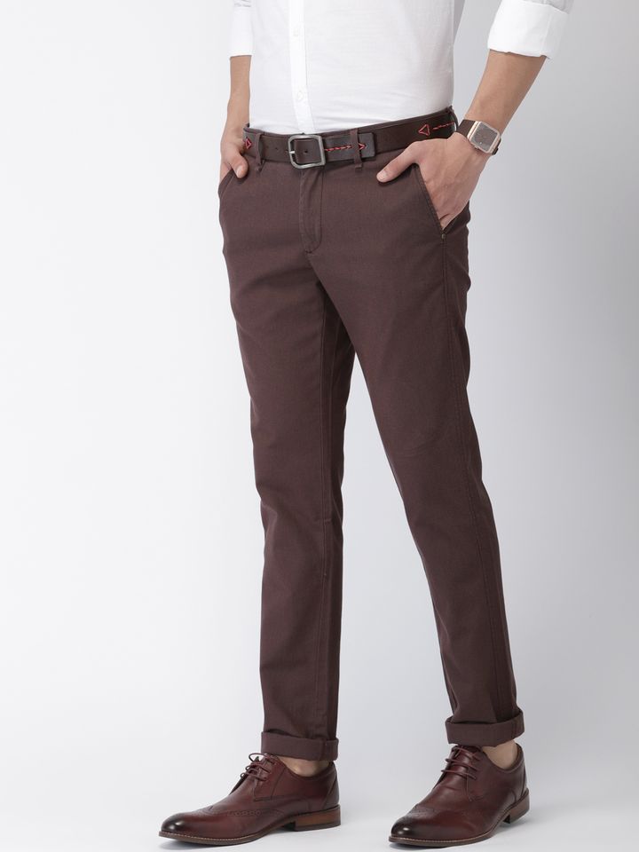 Buy Indian Terrain Men Coffee Brown 