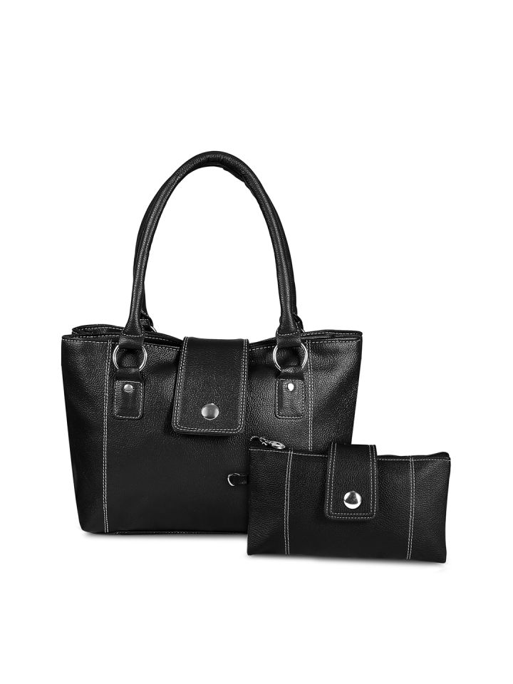 Buy OsaiZ Black Solid Shoulder Bag Handbags for Women 7010110