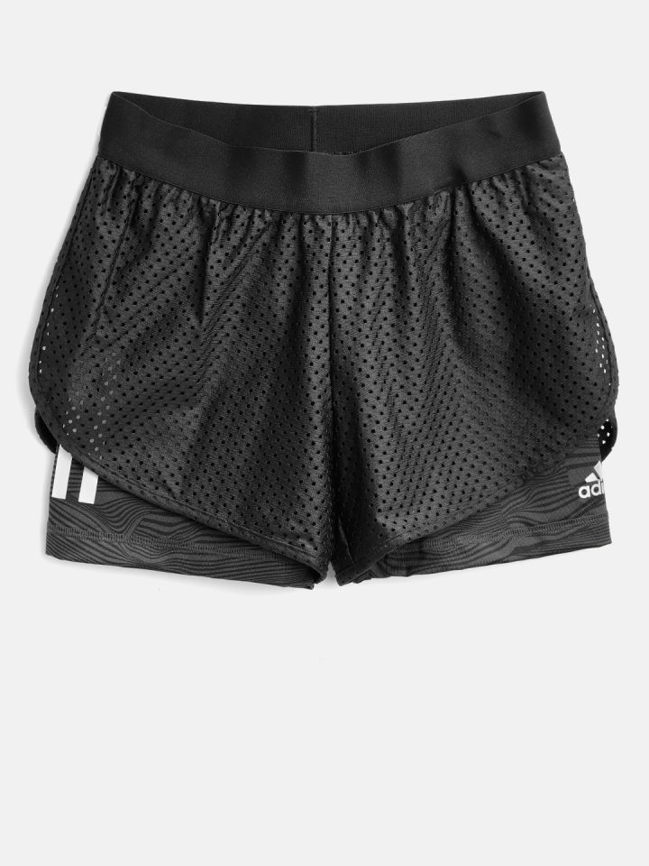 girls black adidas shorts