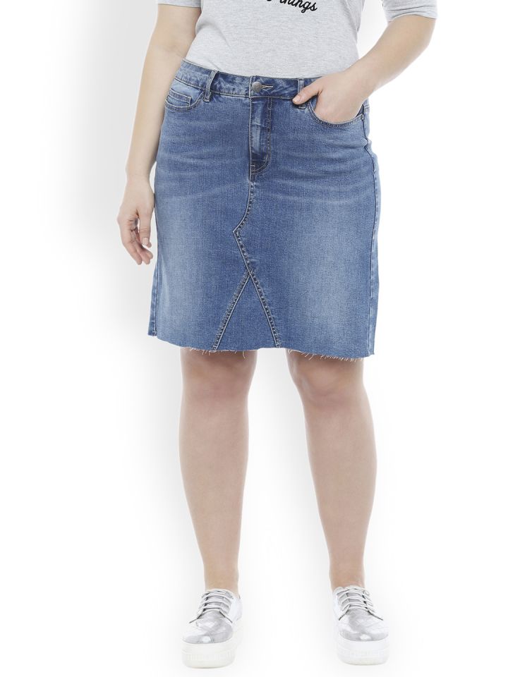 denim skirt myntra