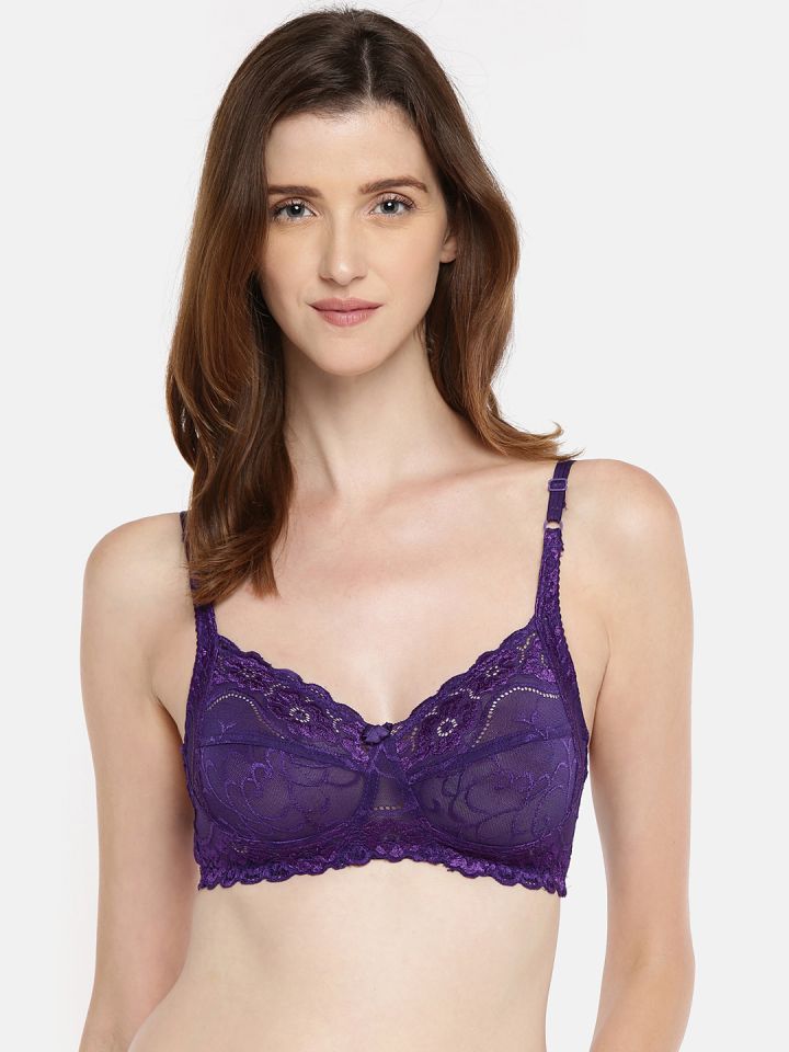 Buy Lady Love Purple Lace Non Wired Non Padded Everyday Bra LLBR8001 - Bra  for Women 7018087