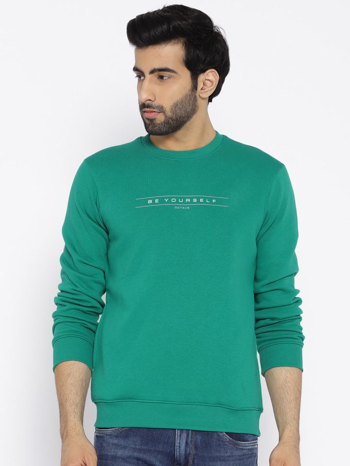 Buy Octave Men Green Solid Sweatshirt Sweatshirts for Men