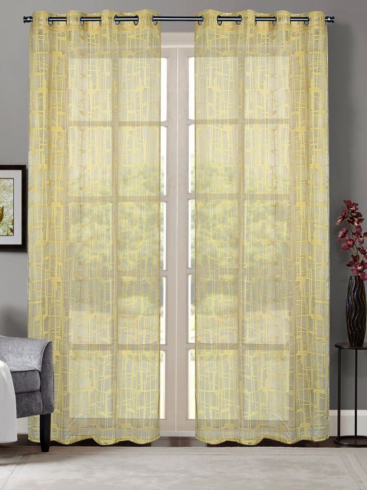 Buy Deco Window Sheer Curtain Square Lace Mineral Yellow 52 X90 Curtains And Sheers For Unisex 7025578 Myntra