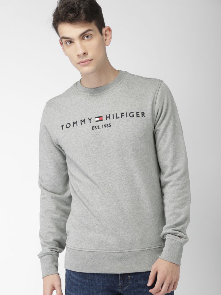 tommy hilfiger grey sweatshirt mens
