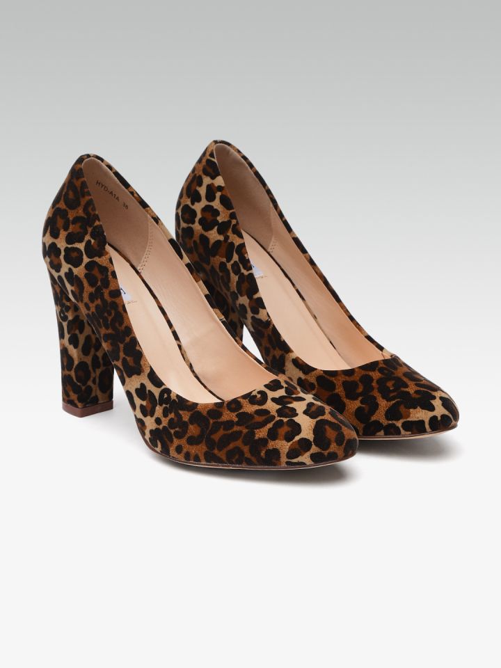 Leopard print pumps online block heel