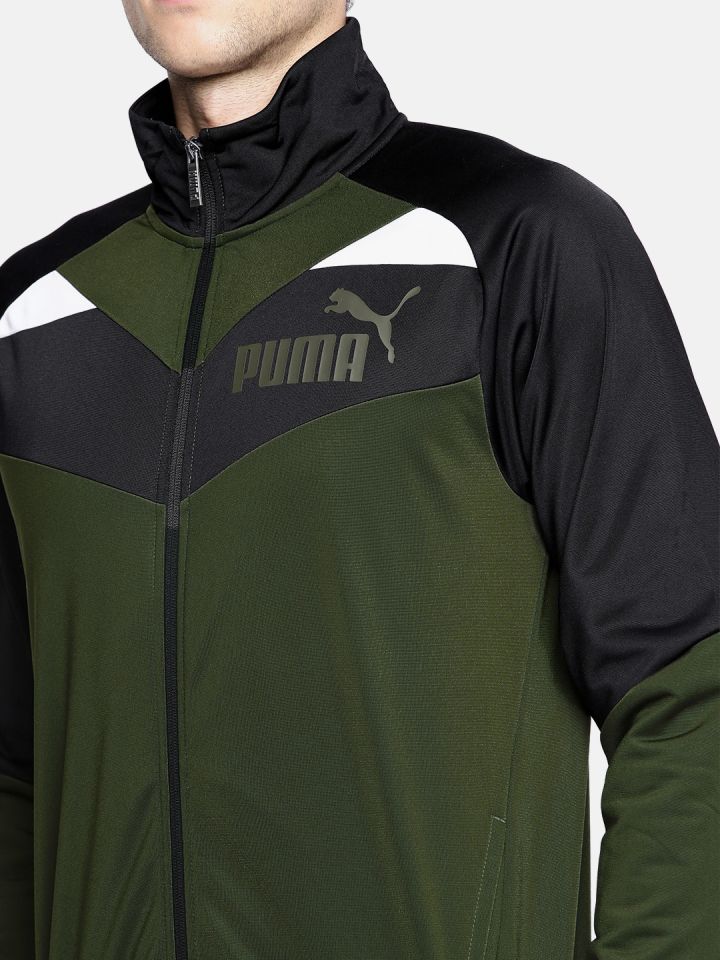 black and green puma tracksuit