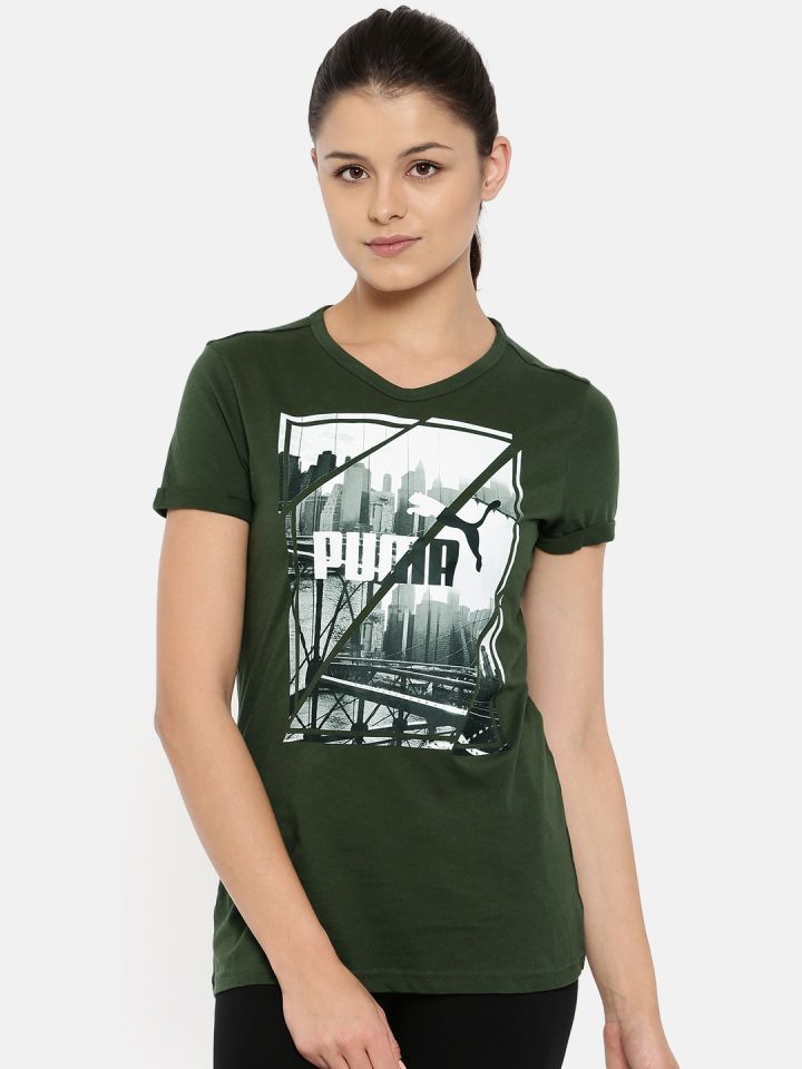 puma olive green shirt