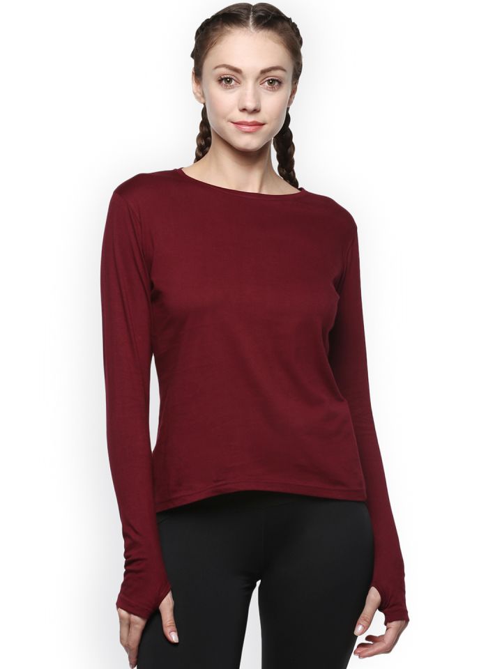 Thumb hole t online shirts women's myntra
