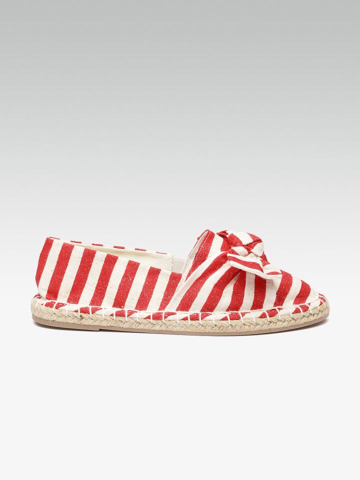 red and white striped espadrilles