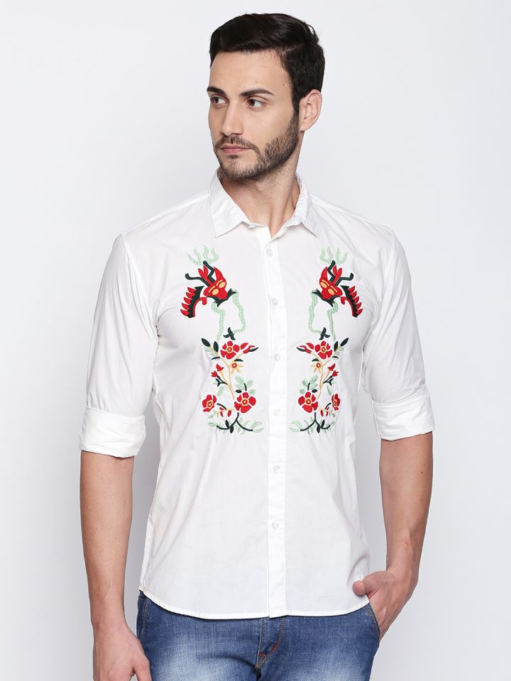 Pow Embellished Full Sleeve White Shirt with Red Shorts Casual Co-ord – La  Dee Da