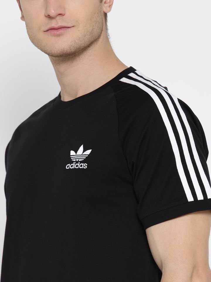 3 Stripes Solid Round Neck T Shirt 