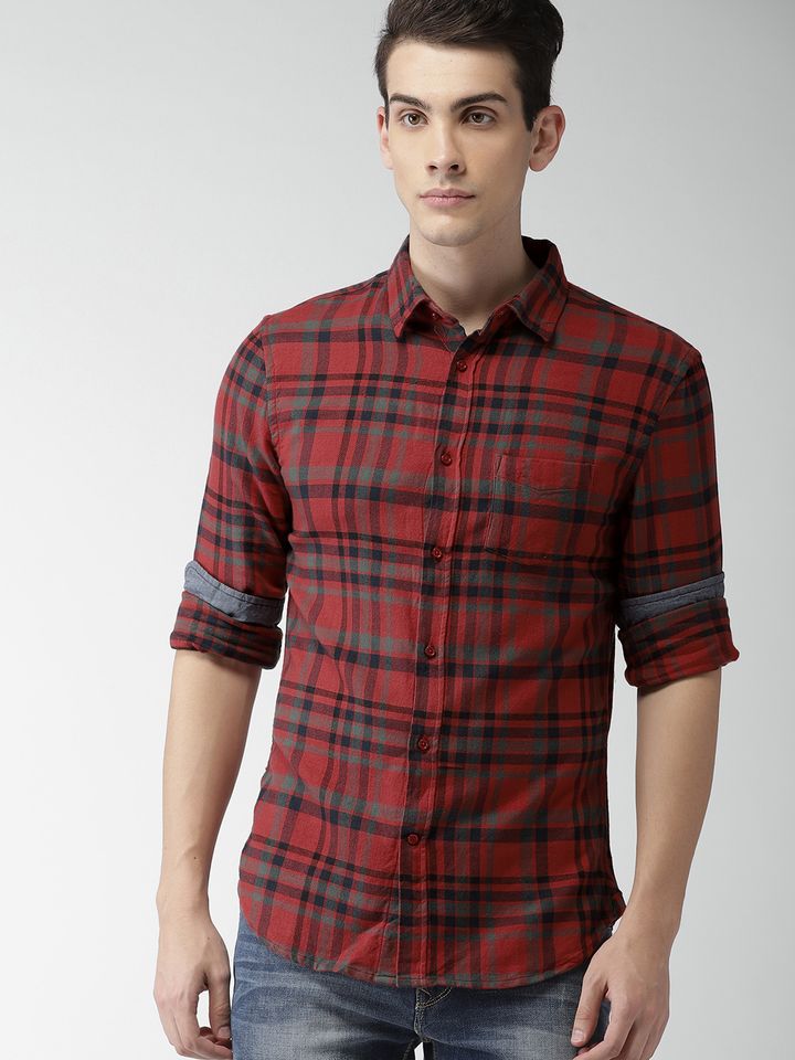 Slim Fit Checked Casual Shirt - Shirts 