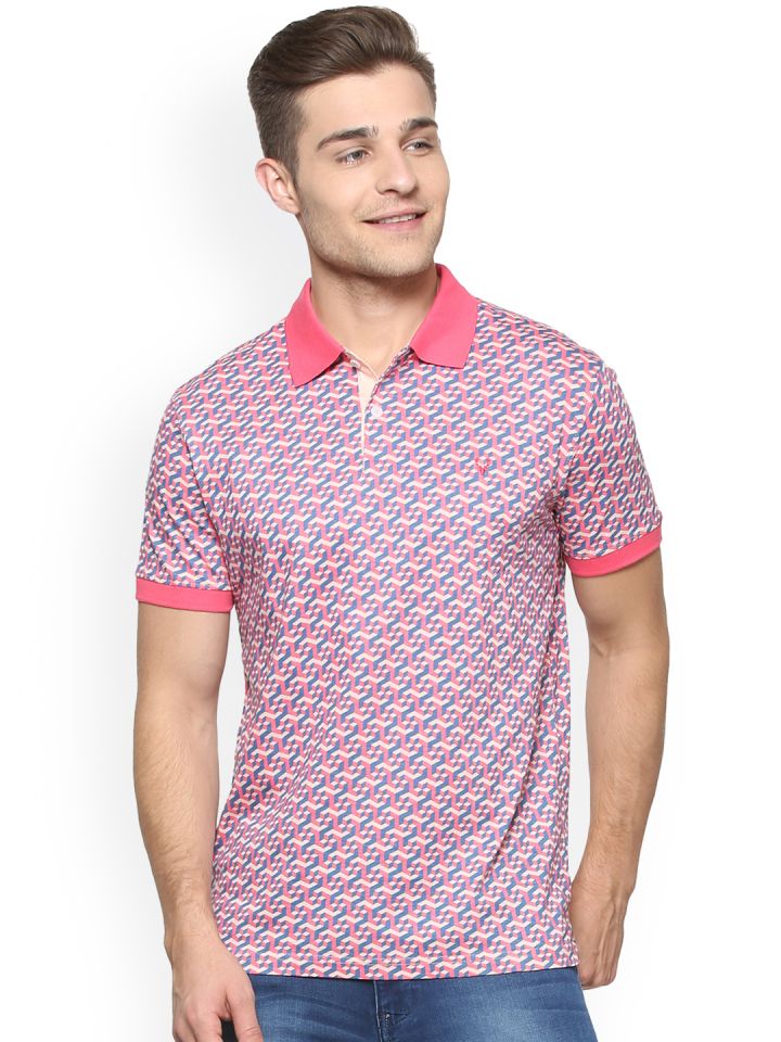 Buy Allen Solly Men Pink \u0026 Blue Printed