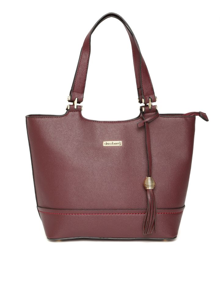 Dressberry burgundy solid shoulder bag on sale