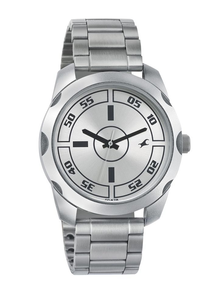 Fastrack Men Silver Toned Dial Watch 3123SM02