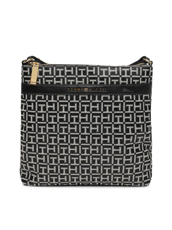 tommy hilfiger purse black and white