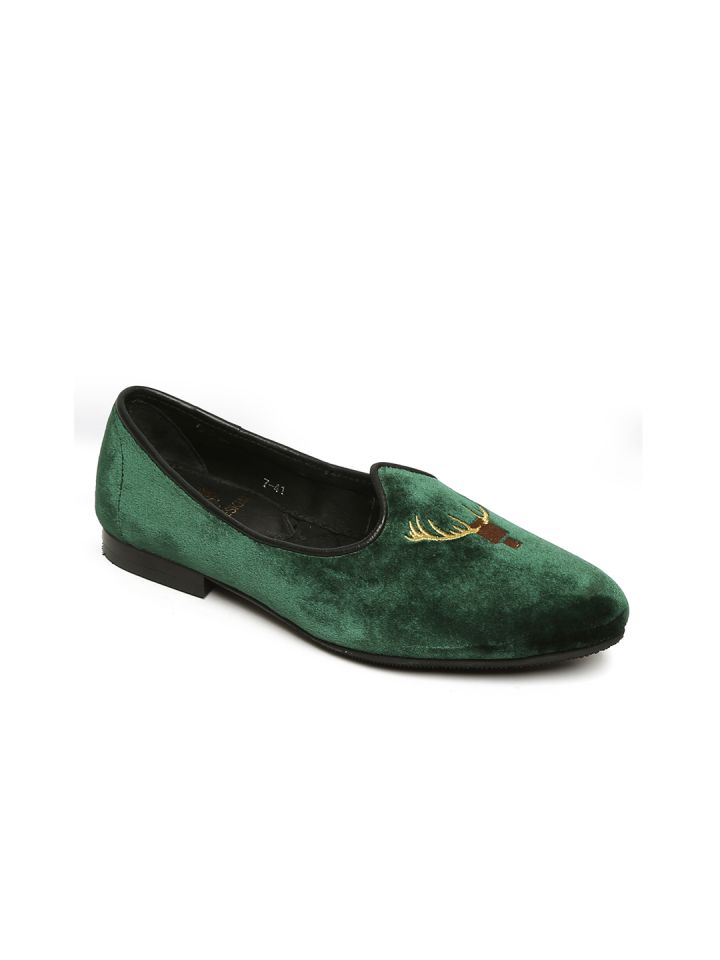 Buy Bareskin Men Green Velvet Loafers Casual Shoes For Men 7096070 Myntra