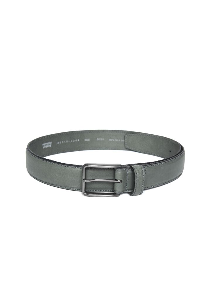 Buy Levis Men Olive Green Solid Leather Belt Belts For Men 7097119 Myntra