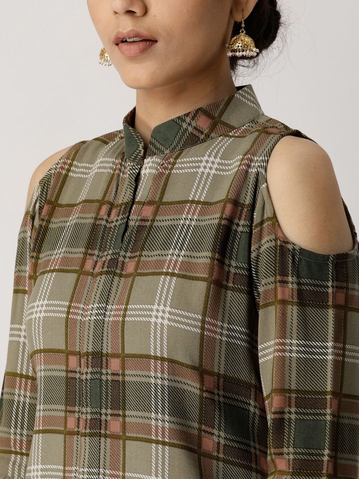 Libas women's checkered straight kurta hotsell