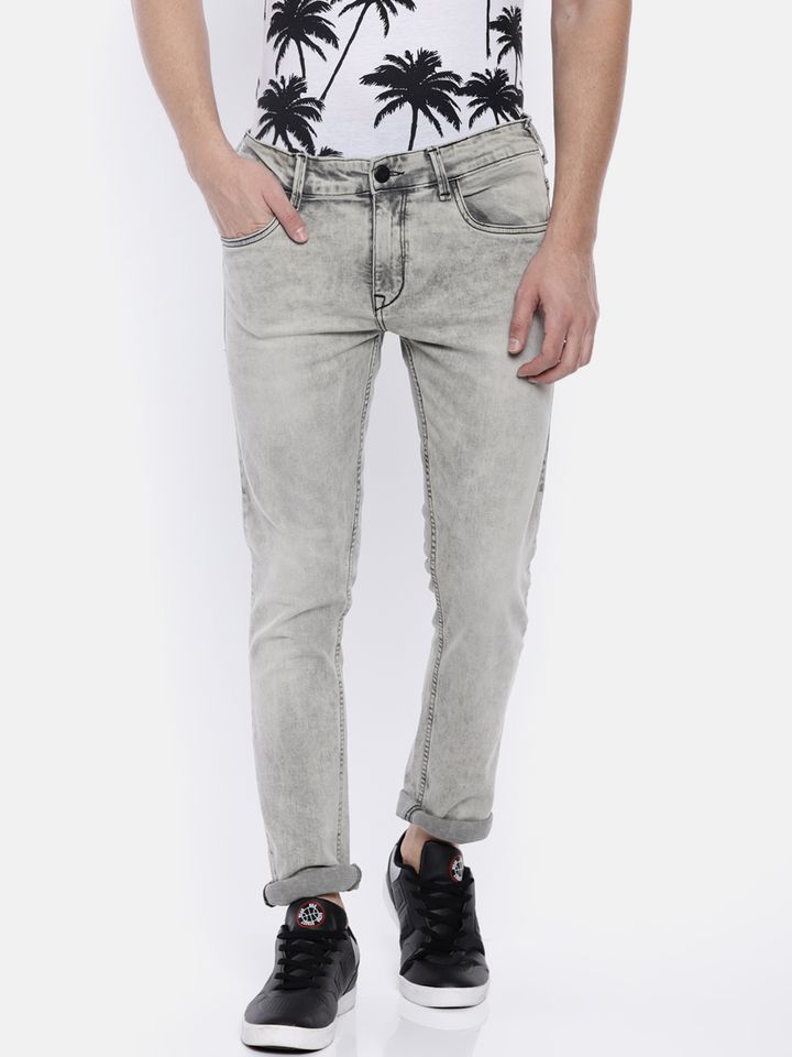 Buy Focoso Men Grey Slim Fit Mid Rise Clean Look Stretchable Jeans Jeans For Men 7100056 Myntra