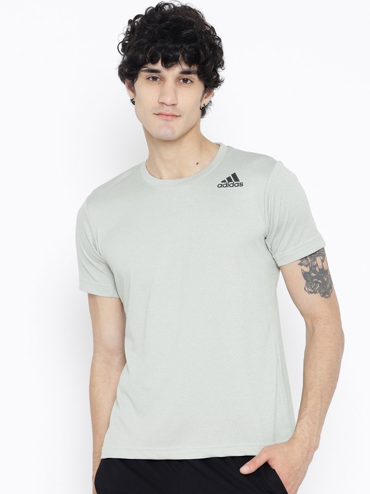 Buy ADIDAS Men Grey Solid Freelift Climalite Training T Shirt