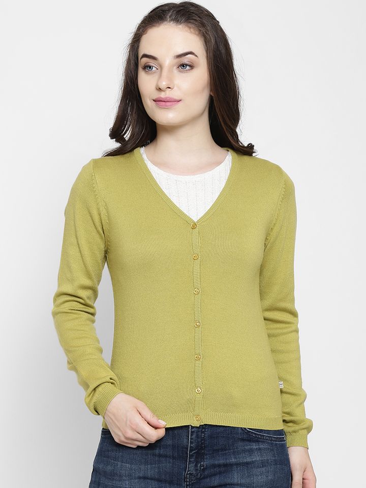 womens lime green cardigan