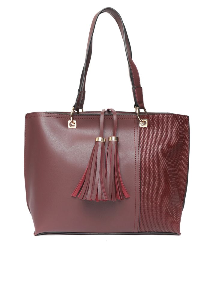 Dressberry burgundy solid shoulder bag discount