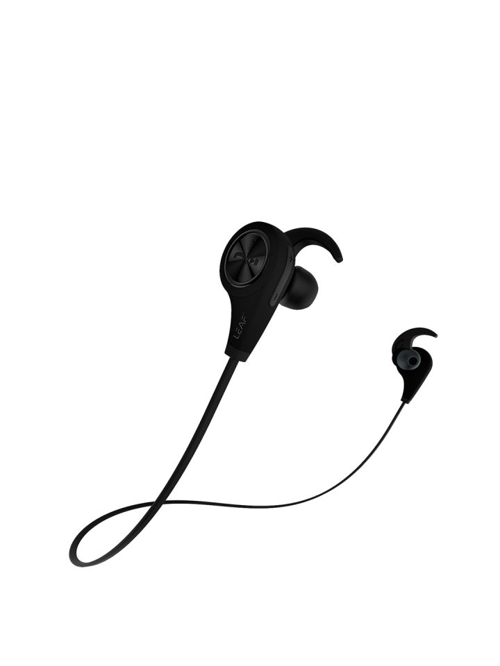 LEAF Ear Unisex Black Wireless Bluetooth Deep Bass Earphones with Mic