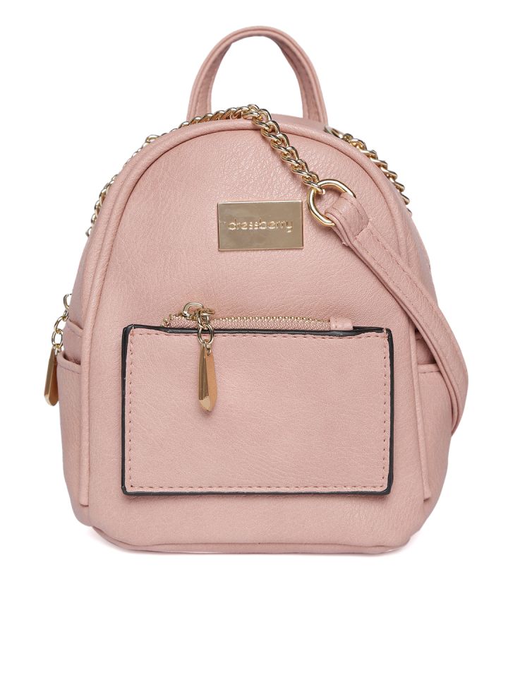 Buy DressBerry Women Pink Solid Backpack Cum Shoulder Bag