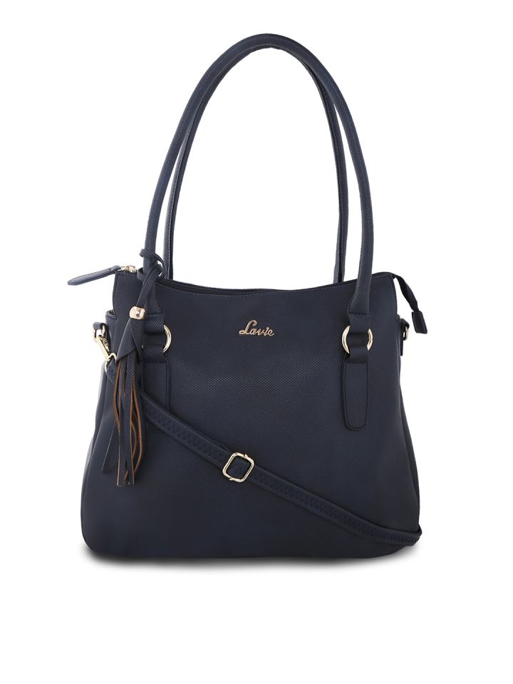 Buy Lavie Navy Blue Solid Shoulder Bag Handbags for Women