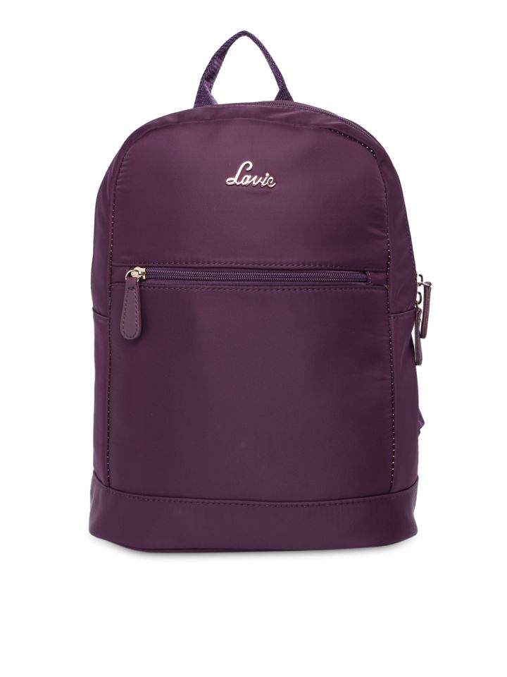 Lavie Women Purple Solid Backpack
