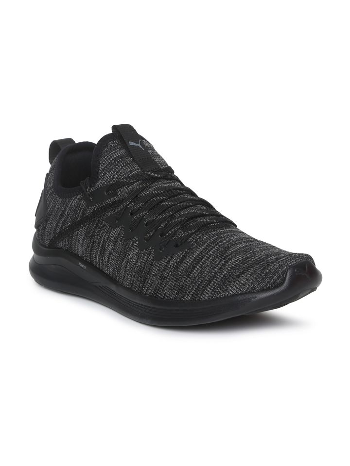 Buy Puma Kids Black Textured IGNITE Flash EvoKNIT Running Shoes