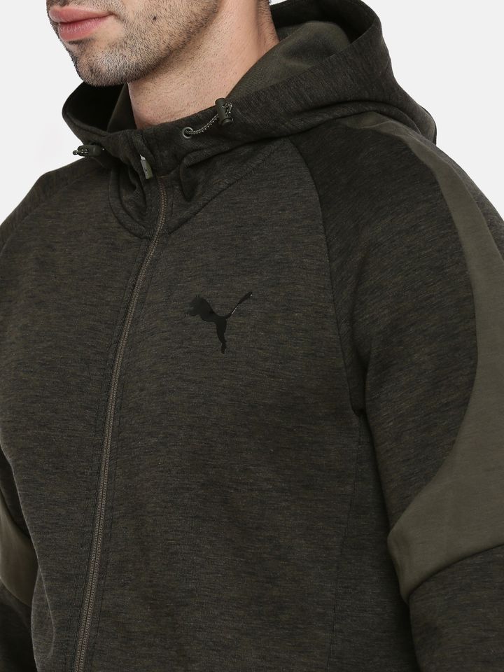 puma olive green hoodie