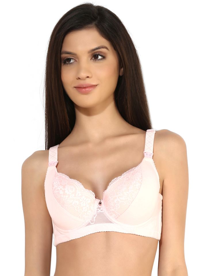 Buy Shyaway Pink Solid Non Wired Lightly Padded Maternity Bra 8193 - Bra  for Women 7149819