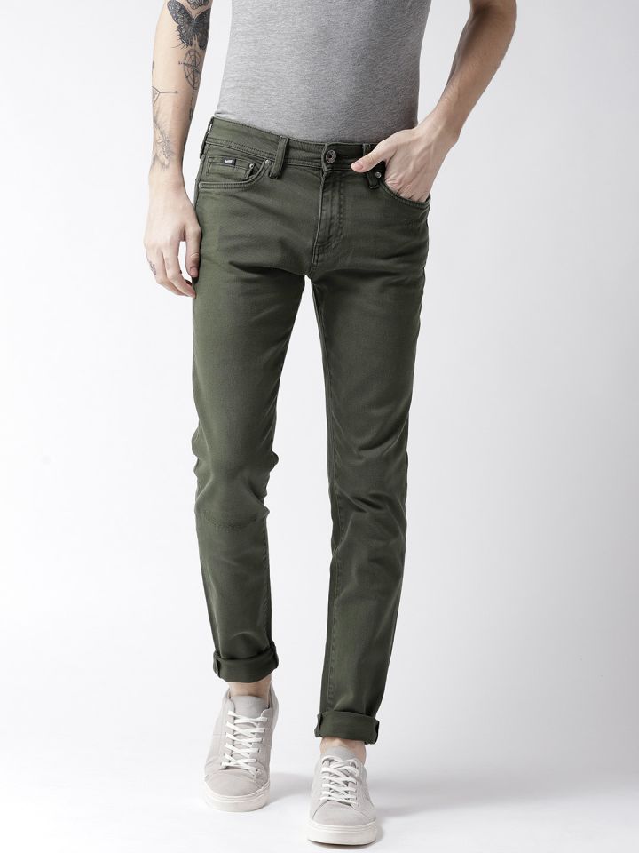olive green jeans mens