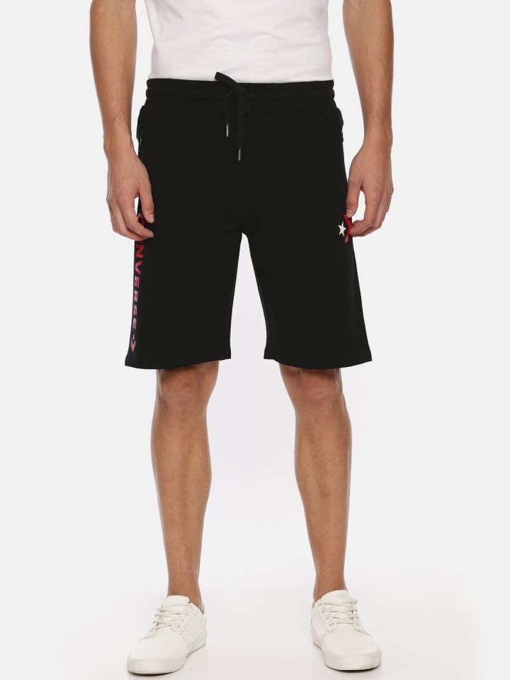 Converse Men Black Printed Regular Fit Shorts
