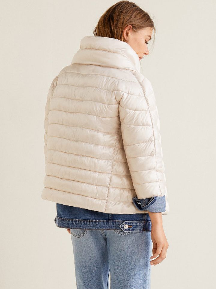 Mango beige puffer jacket Clearance
