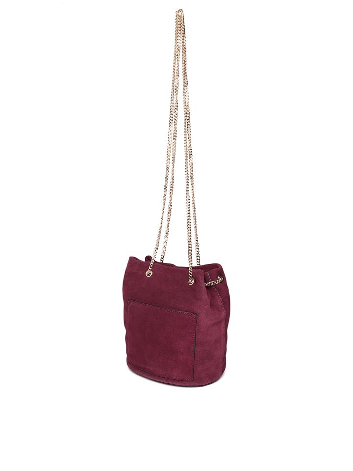 Mango maroon sales solid shoulder bag