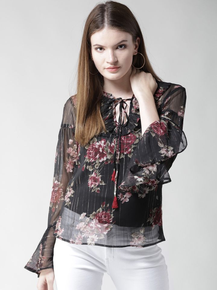 sheer top myntra