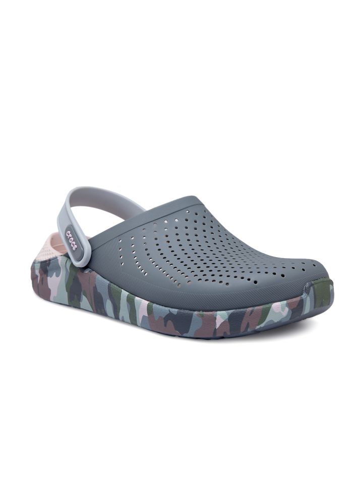 Buy Crocs Literide Men Grey Brown Printed Clogs Sandals for Men