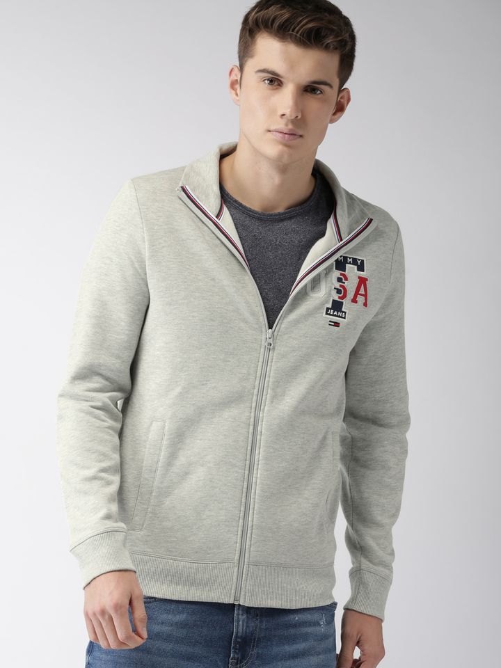 tommy hilfiger hoodie grey mens